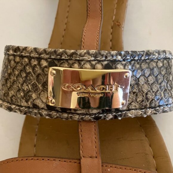 Coach Harriet Snakeskin Print Sandals Size 7 - Picture 2 of 7